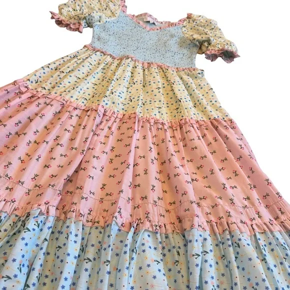 Ivy City Co Pastel Blue and Pink Tiered Midi Dress NWOT - Picture 7 of 14